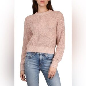 Veronica Beard Leah Ribbed Crew Neck Sweater in Rose Gold Size S